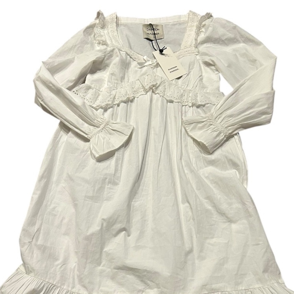 NWT DAMSON MADDER Eyelet Maxi Prairie Dress White Size 8 Anthropologie NEW - Picture 2 of 5